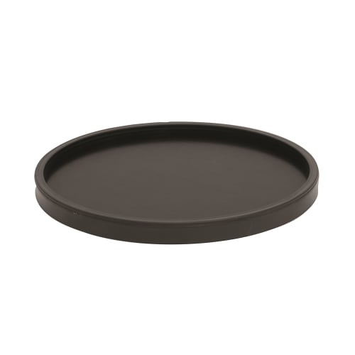 Premium 14" Round Vinyl Tray with Durable Plastic Rim, Brown